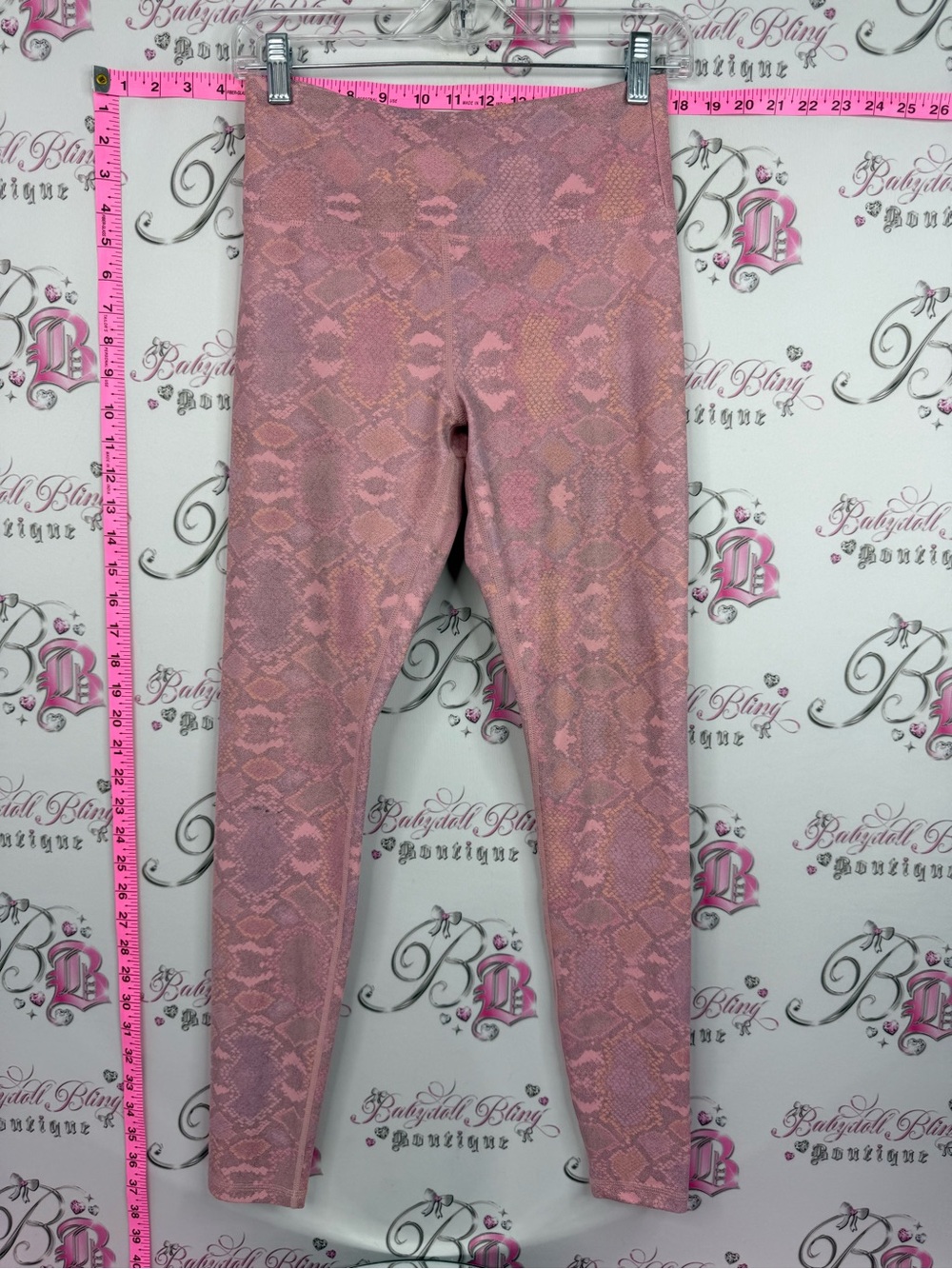 ZYIA ACTIVE leggings tights High-Rise Pink Snake-Print Leggings